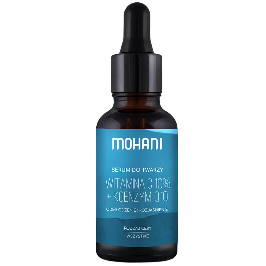 Mohani, verjongend en verhelderend gezichtsserum, vitamine C 10% en co-enzym Q10, 30 ml