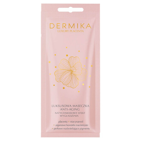 Dermika Luxury Placenta, luxueus anti-aging masker, onmiddellijk gladmakend effect, 10 ml