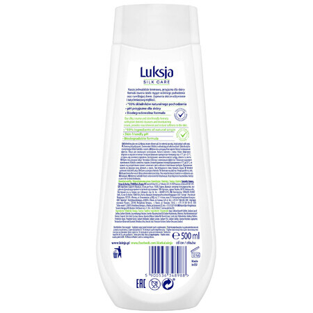 Luksja Silk Care, romige douchegel, verfrissend, aloë en hibiscus, 500 ml