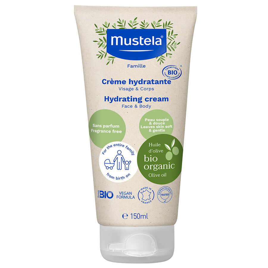 Mustela Bio, Moisturizing face and body cream, from birth, 150 ml