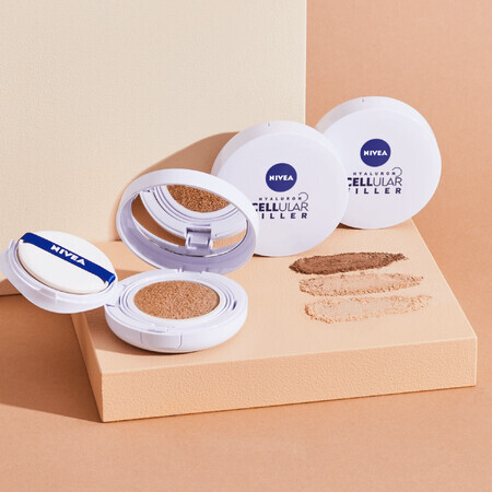 Nivea Expert Finish Cellular 3in1 Pflege Creme-Foundation im Kissen SPF15 03 Dunkel, 15ml