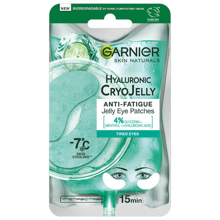 Garnier Skin Naturals Hyaluronic Cryo Jelly, vochtinbrengende gel ooglapjes, 5 g