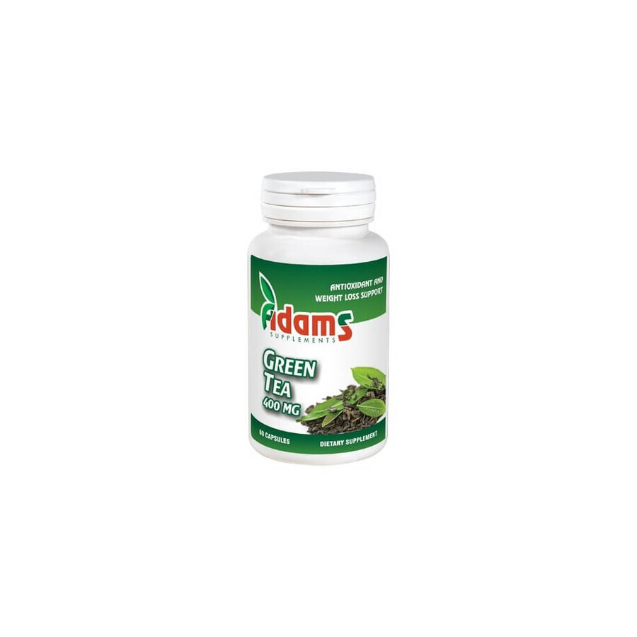 Thé vert 400 mg, 60 gélules, Adams