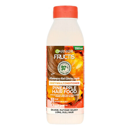 Garnier Fructis Hair Food Pineapple, après-shampooing éclairant pour cheveux longs et ternes, 350 ml