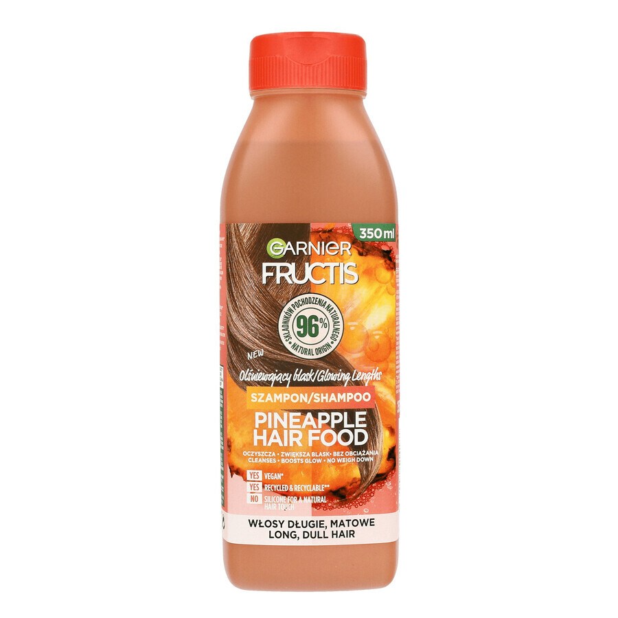 Garnier Fructis Pineapple Hair Food Shampoo per Capelli Lunghi e Opachi, 350ml