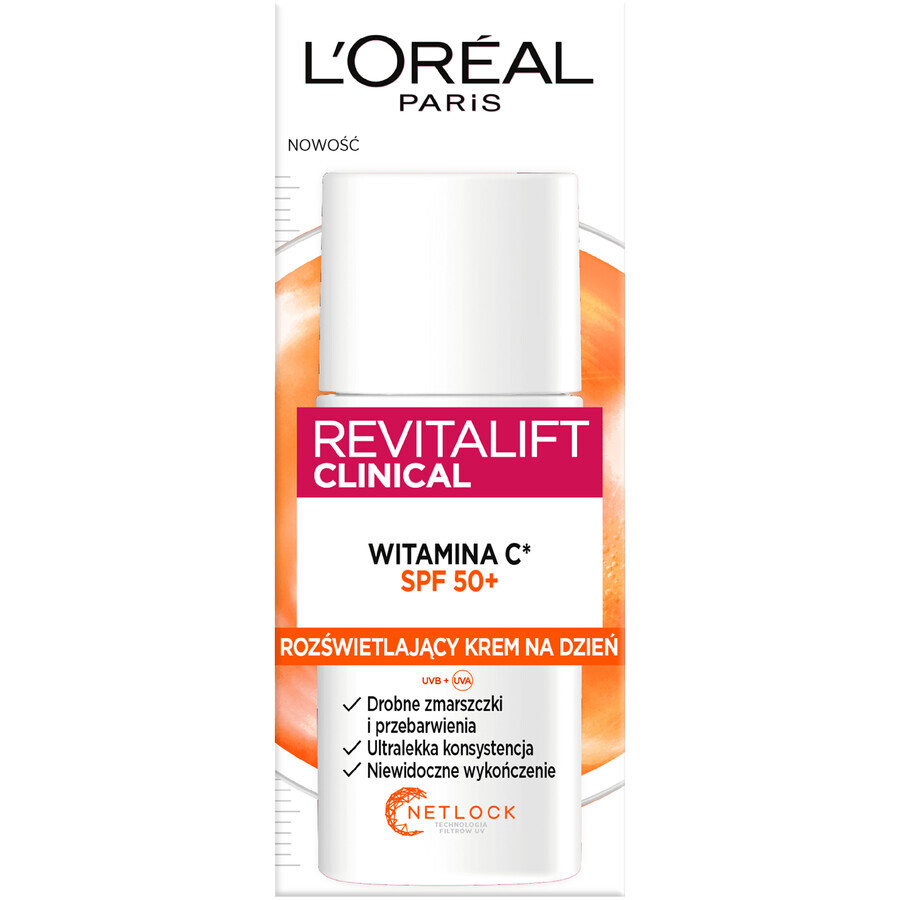 L&#39;Oreal Revitalift Clinical, verhelderende daggezichtscrème, vitamine C, SPF 50+, 50 ml