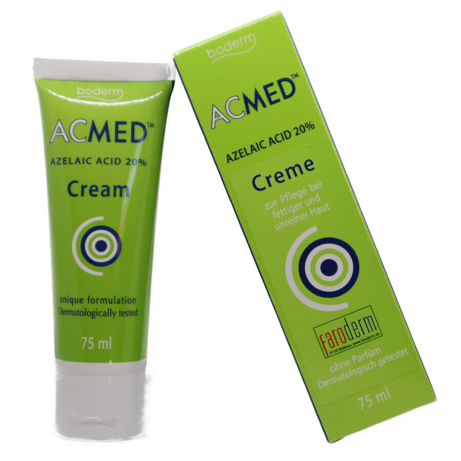 Crema per pelli grasse con imperfezioni Acmed Cream, Acido azelaico 20%, 75 ml, Boderm Laboratoires