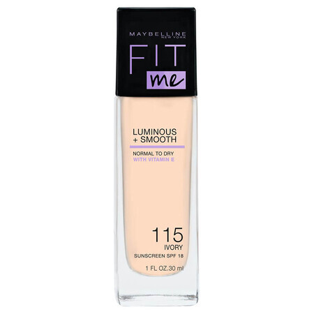 Maybelline me va! Fond de teint lumineux et lisse, n° 115 Ivoire, 30 ml