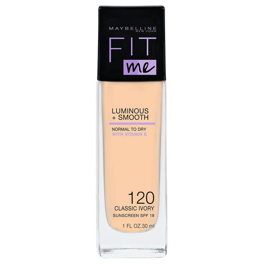 Maybelline me va! Fond de teint lumineux et lisse, n° 120 Classic Ivory, 30 ml