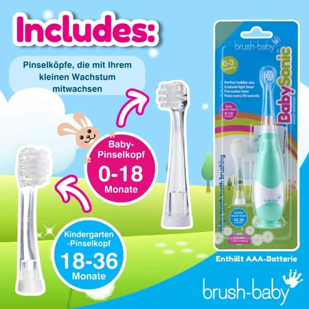 Brush-Baby BabySonic, brosse à dents sonique pour enfants, marine, 0-3 ans, 1 pièce