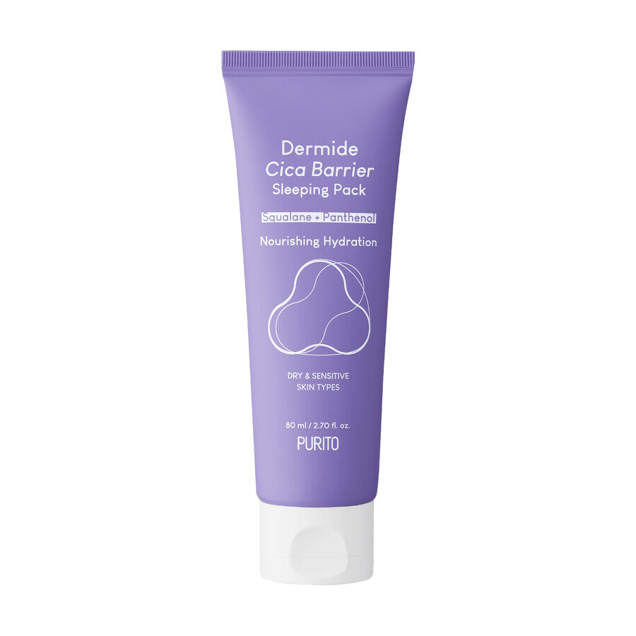 Purito Dermide Cica Nachtcreme mit Asiatischem Wassernabel-Extrakt, 80ml