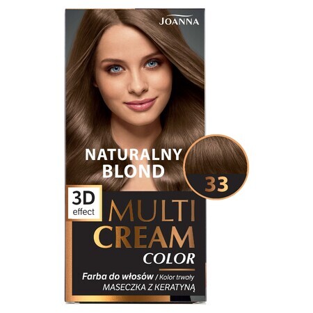 Joanna Multi Cream Color, tinte para el cabello, 33 rubio natural, 1 pieza