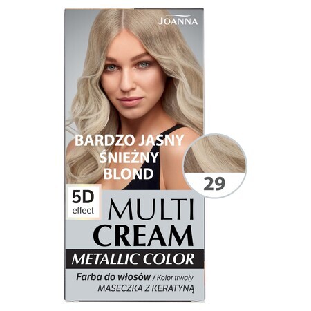 Joanna Multi Cream Metallic Color, haarverf, 29 zeer licht sneeuwblond, 1 stuk