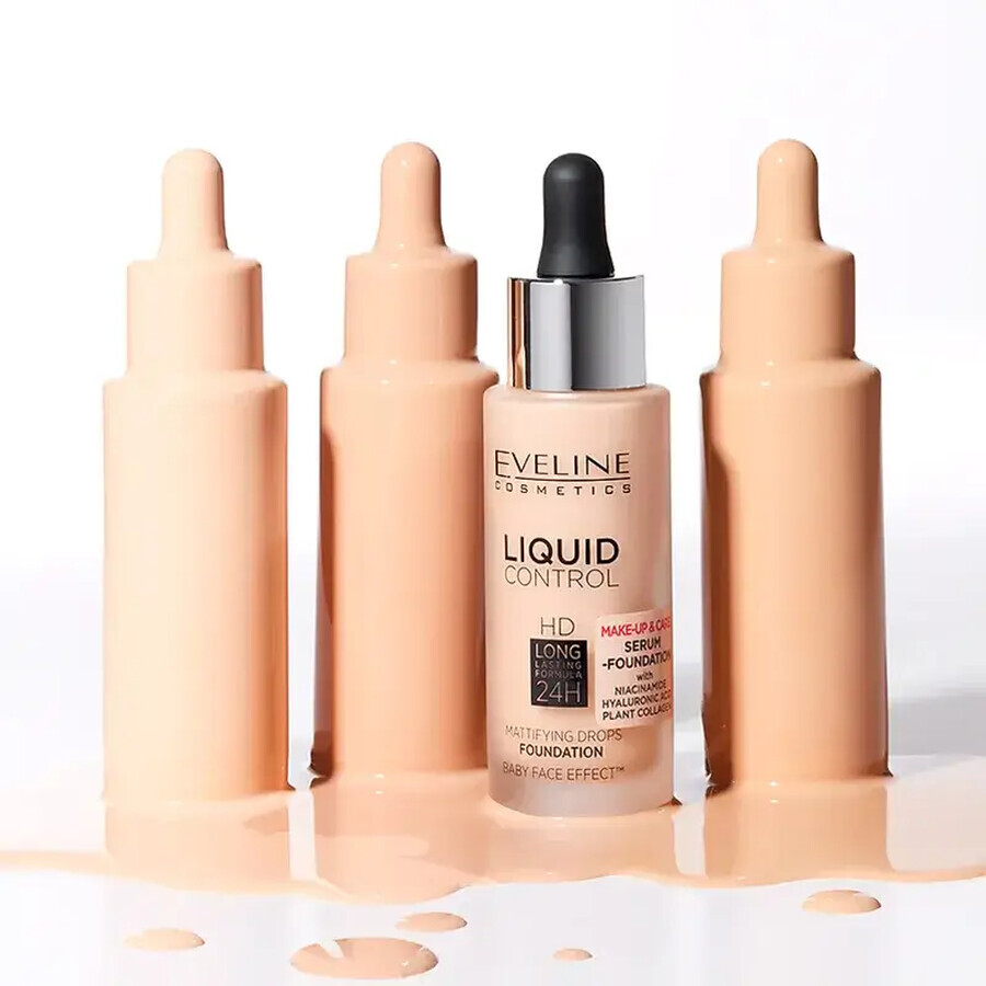 Eveline Cosmetics Liquid Control HD, matterende foundation, 35, Naturel Beige, 32 ml