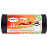 Grosik, LD garbage bags, 35 l, 15 pieces