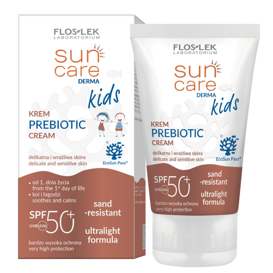 Floslek Kinder Sonnenschutz Creme mit Präbiotika LSF 50+, 50 ml.