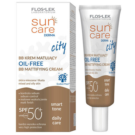 Flos-Lek Sun Care Derma City, BB crème matifiante, SPF 50+, 30 ml