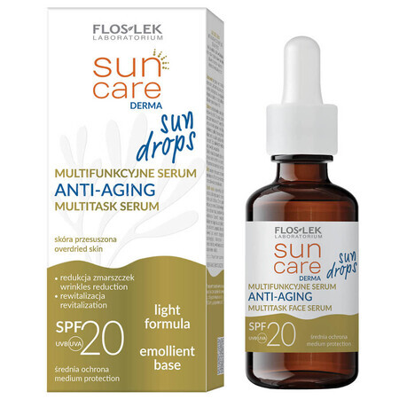 Flos-Lek Sun Care Derma Sun Drops, sérum anti-âge multifonctionnel, SPF 20, 30 ml