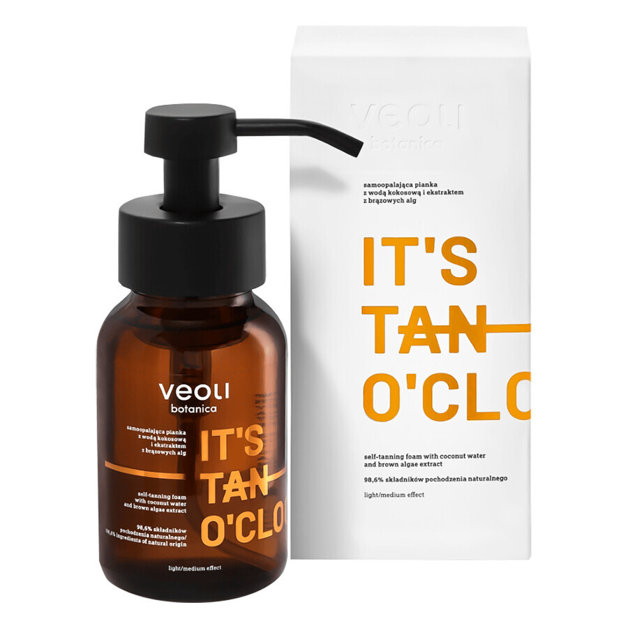 Veoli Botanica It&#39;s Tan O&#39;clock, mousse bronzante aux algues et eau de coco, 240 ml