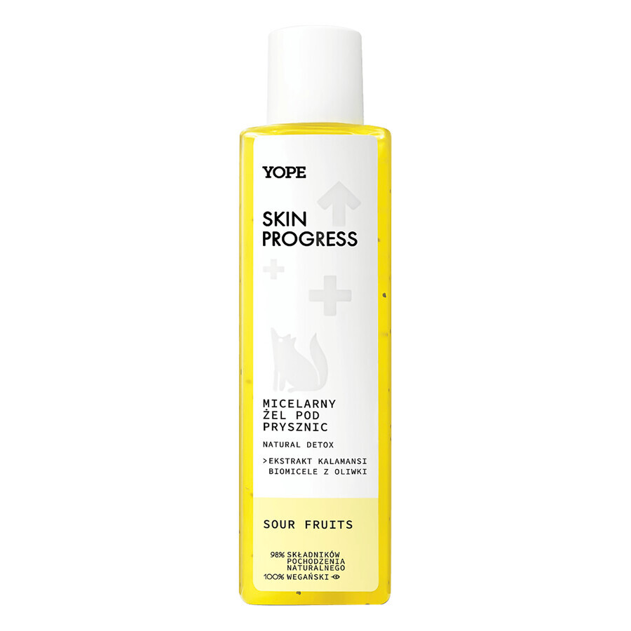 Yope Skin Progress Natura Detox, micellaire douchegel, Sour Fruits, 200 ml