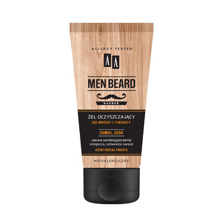 AA Men Beard, reinigingsgel voor baard en gezicht, 150 ml