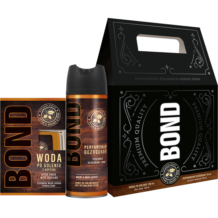 Bond Set Tabak, Whisky en Ceder, aftershave, 100 ml + deodorant, 150 ml