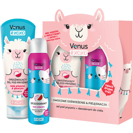 Venus XOXO Voedings- en verfrissingsset, douchegel, 250 ml + deodorant, 150 ml