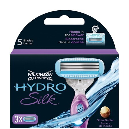 Wilkinson Sword Hydro Silk, lama di ricambio per rasoi da donna, confezione da 3