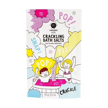 Sale effervescente per il bagno per bambini Nailmatic Kids Rosa, 60g.