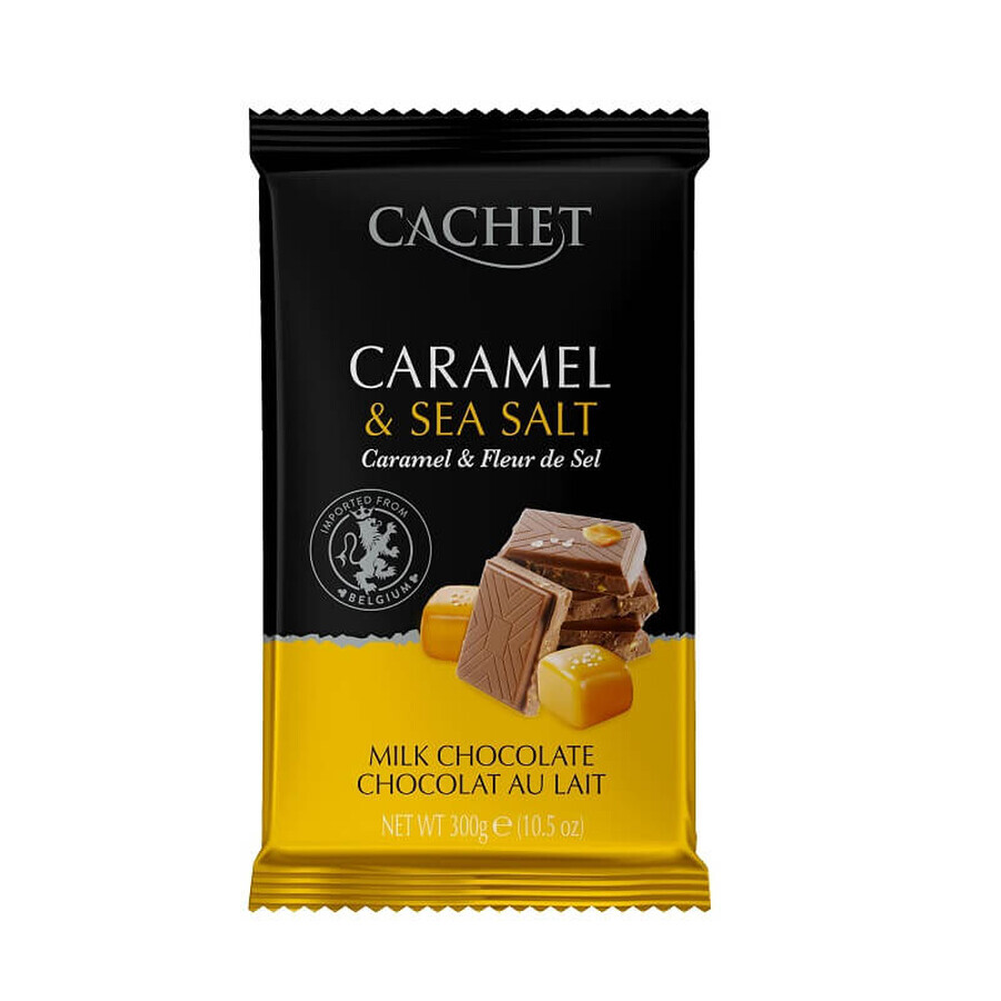 Chocolat au lait avec morceaux de caramel et sel de mer, 300g, Cachet