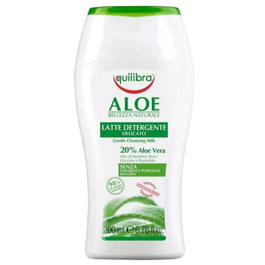 Equilibra Aloe, milde gezichtsreinigingsmelk, aloë, 200 ml