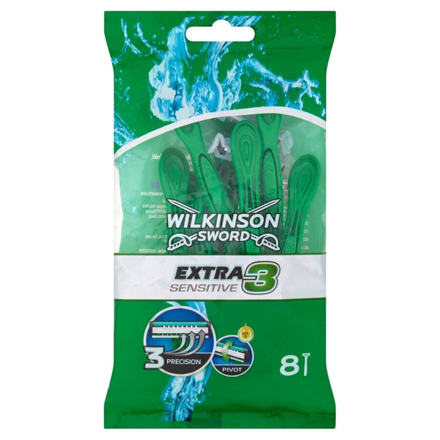 Rasoi Wilkinson Extra3 Sensitive, 8 pezzi