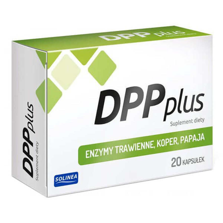 DPP Plus, spijsverteringsenzymen, venkel, papaja, 20 capsules