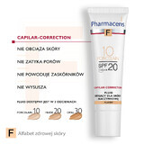 Pharmaceris F, opaque fluid for vascular skin SPF 20, no. 10, porcelain, 30 ml