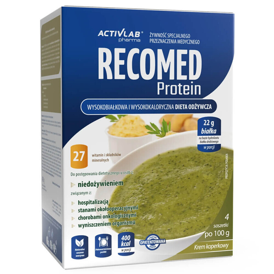 ActivLab Pharma RecoMed Protein, nutritional preparation, dill cream, 100 gx 4 sachets