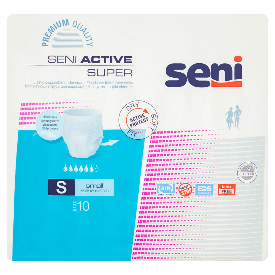 SENI ACTIVE absorbent panties, Super Small, 10 units