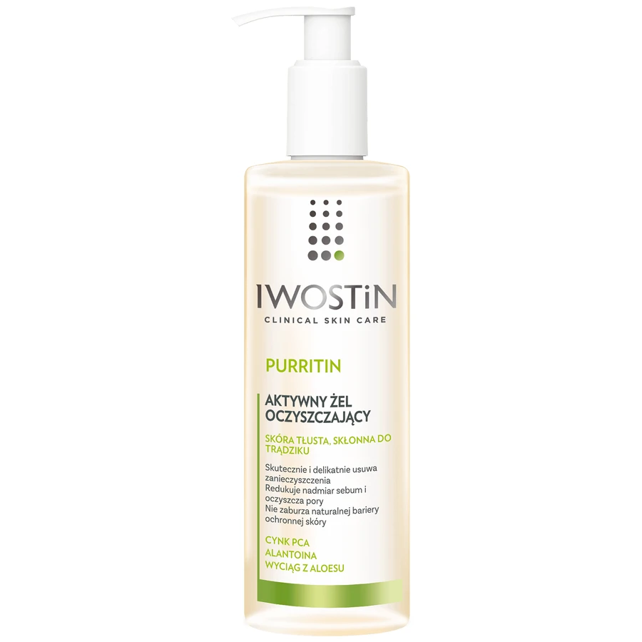 Iwostin Purritin, actieve gezichtswasgel, vette en acnegevoelige huid, 300 ml