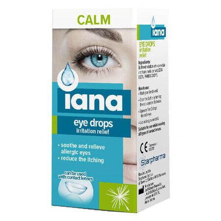 Iana Calm, oogdruppels verzachtende irritatie, 10 ml