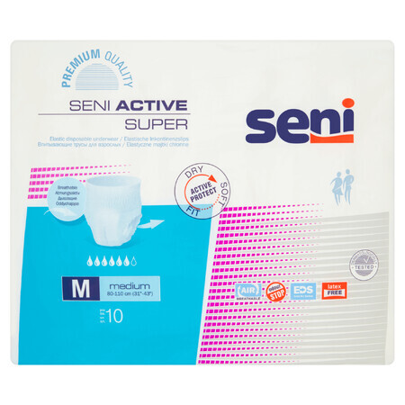 Seni Active Super, culotte absorbante, taille M, 80-110 cm, 10 pièces