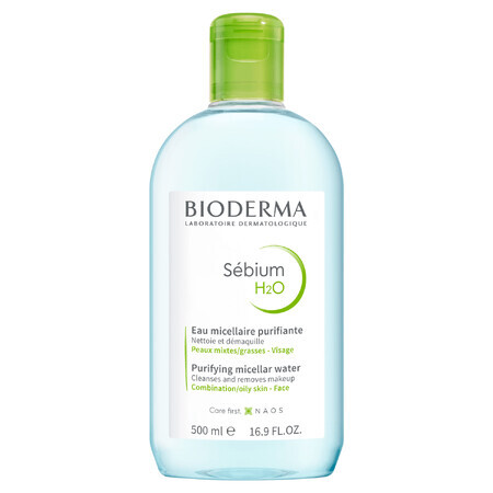 Bioderma Sebium H2O, micellaire vloeistof voor de vette, gecombineerde en acnehuid, 500 ml