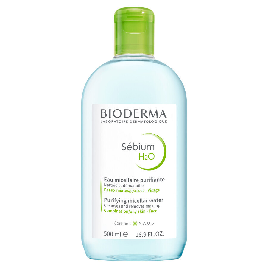 Bioderma Sebium H2O, micellaire vloeistof voor de vette, gecombineerde en acnehuid, 500 ml