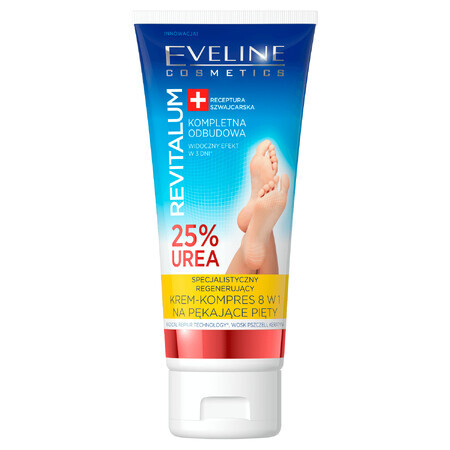 Eveline Cosmetics Revitalum, gespecialiseerd regenererend crème-kompres 8in1 voor gebarsten hielen, 100 ml