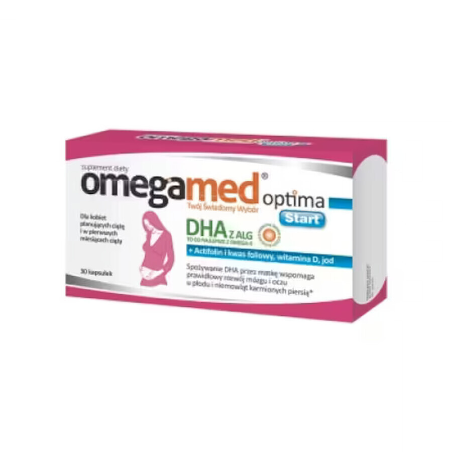 Omegamed Optima Start DHA met algen voor vrouwen die zwanger willen worden en in de eerste maanden van de zwangerschap, 30 capsules