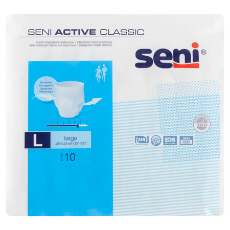 Seni Active Classic, culotte absorbante, Large, 110-135 cm, 10 pièces