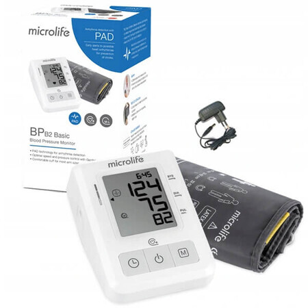 Microlife BP B2 Basic, automatische bovenarmbloeddrukmeter, met voeding