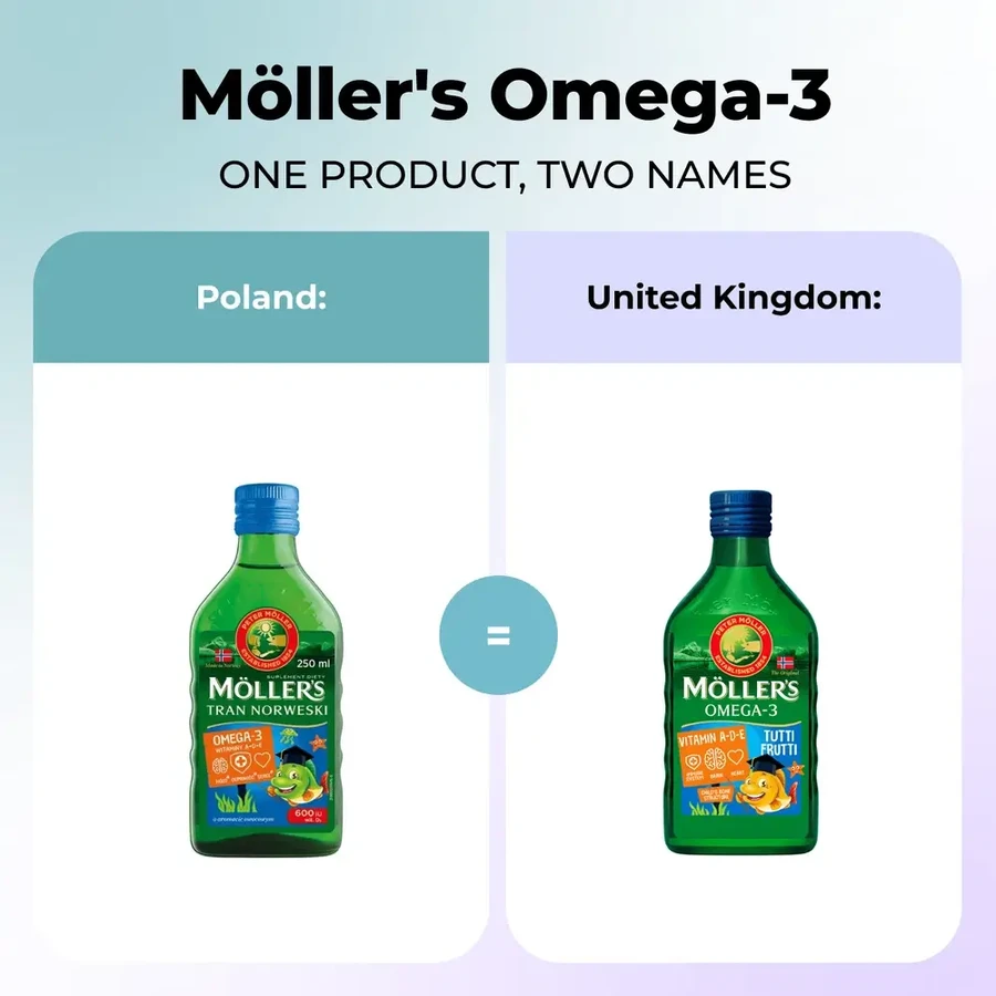 Noorse visolie, vanaf 3 jaar, fruitsmaak, 250 ml, Möller's