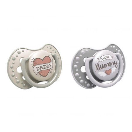 Lovi I Love, pacifier, silicone, dynamic, 0-3 months, 2 pcs.