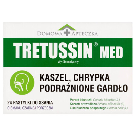 Tretussin Med, arôme cassis, 24 pastilles