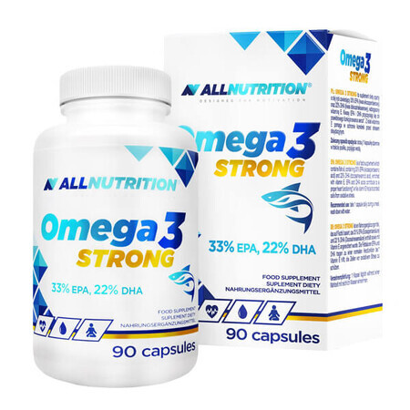 Allnutrition Omega 3 Strong, huile de poisson 1000 mg, 90 gélules