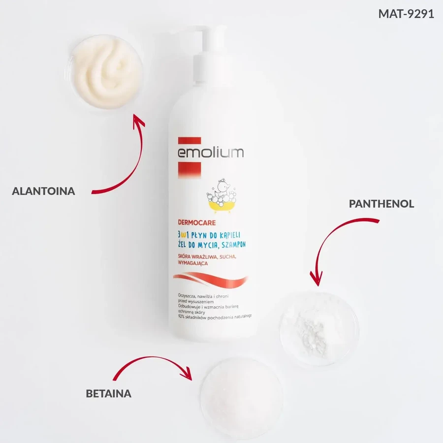Emolium Dermocare 3-in-1 Flüssigkeit, Gel und Shampoo 400ml